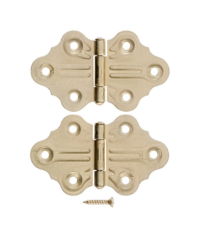 Ace 1.4 in. W X 1-1/4 in. L Satin Brass Brass Cabinet Hinge 2 pk