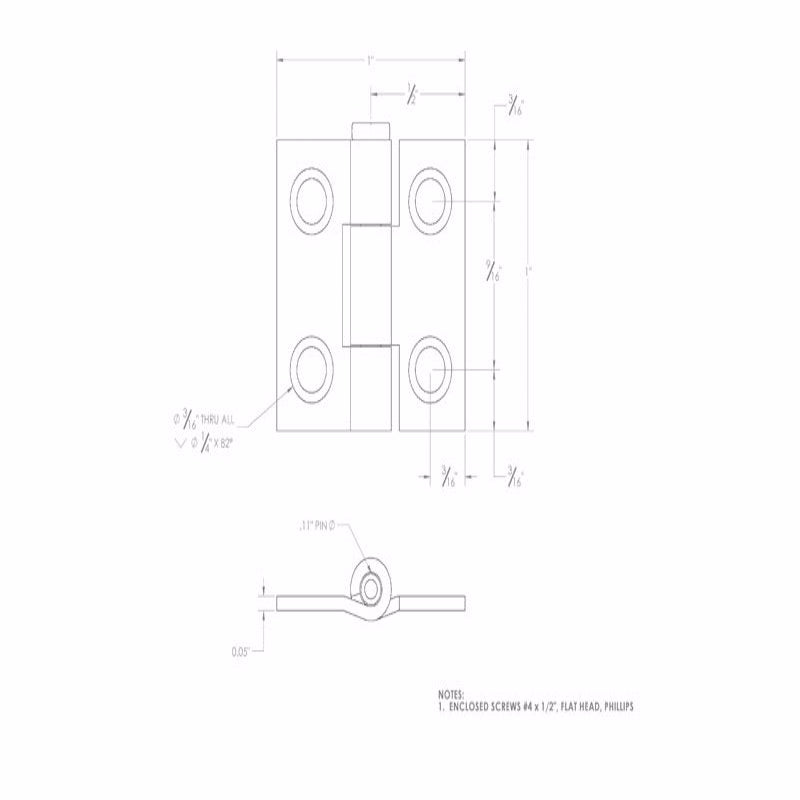 Ace 2.750 in. W X 1 in. L Chrome Silver Steel Narrow Hinge 2 pk, Pack of 5
