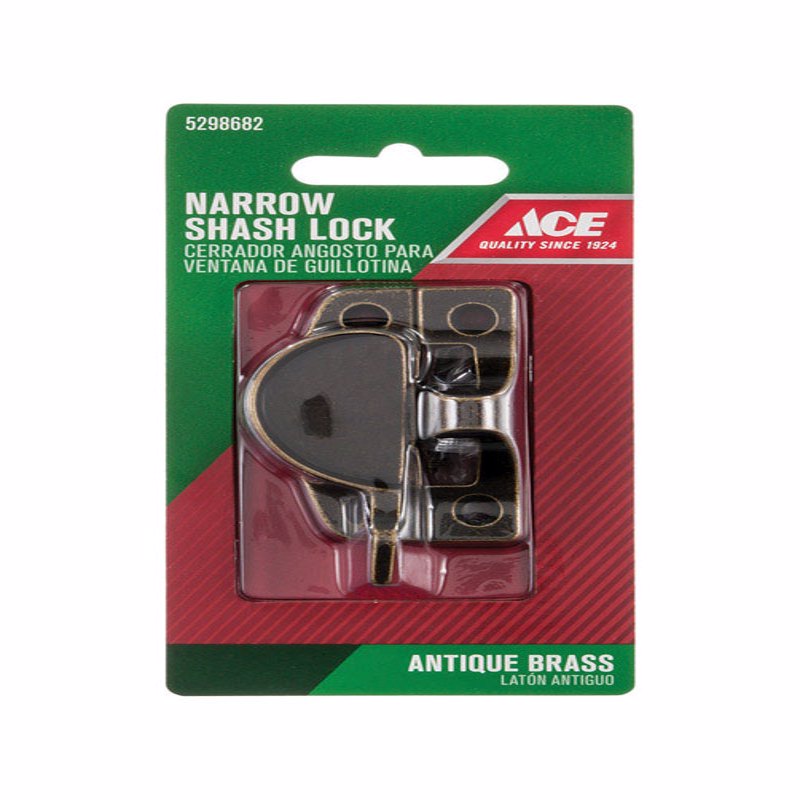 Ace Antique Brass Brass Narrow Sash Lock 1 pk, Pack of 5