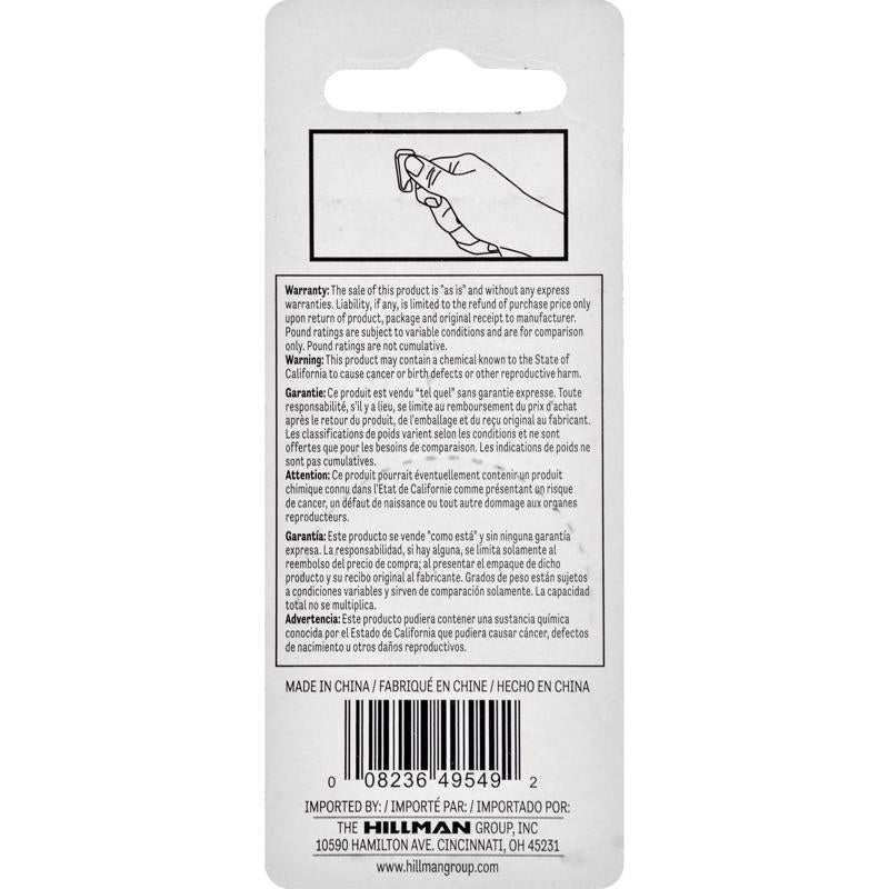 HILLMAN Antique Brass Gold Push Pin Picture Hook 10 lb 3 pk, Pack of 10
