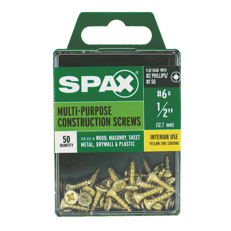 SPAX Multi-Material No. 6 Label X 1/2 in. L Unidrive Flat Head Serrated Construction Screws