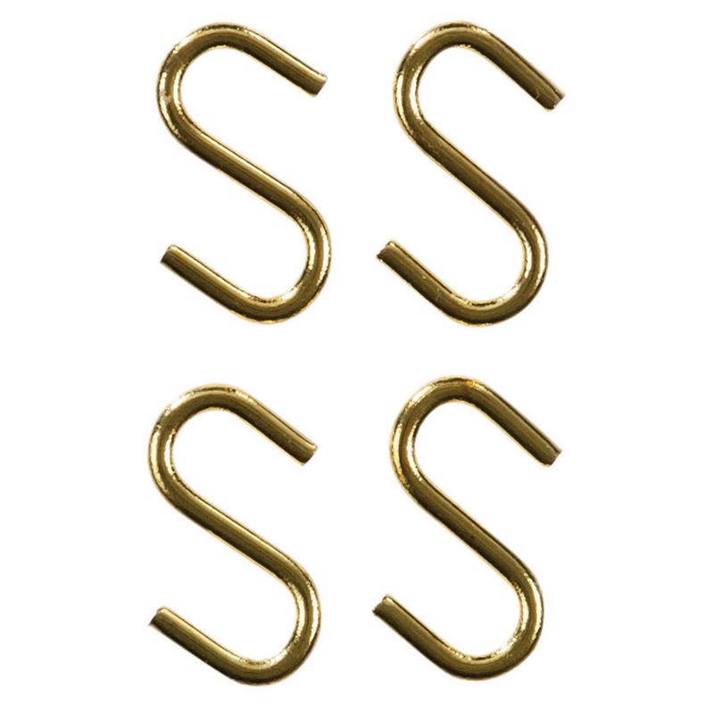 Ace Small Polished Brass Brass 3/4 in. L S-Hook 5 lb 4 pk, Pack of 5