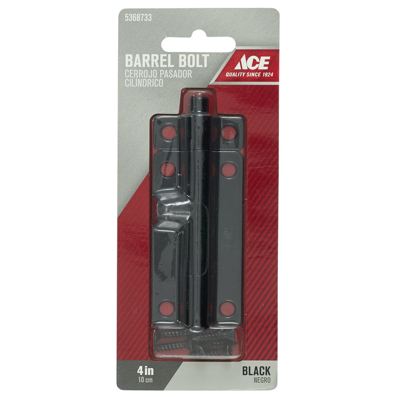 Ace 4 in. L Black Steel Barrel Bolt 1 pk