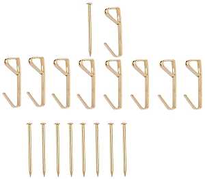 ProSource PH-122308-PS Picture Hanger, 20 lb, Steel, Polished Brass, Brass, Nail