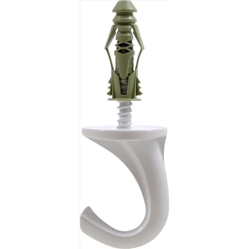 HILLMAN Large White Steel 0.95 in. L Ceiling Hook 75 lb 1 pk, Pack of 5
