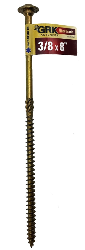 GRK Fasteners RSS 96020 Structural Screw, 3/8 in Thread, 8 in L, Washer Head, Star Drive, Steel, 25 PK, Pack of 25