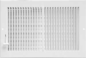 Imperial RG0309-A Multi-Shutter Register, 9-1/4 in L, 5-3/8 in W, 20 deg Air Deflection, 2-Way, Steel, White