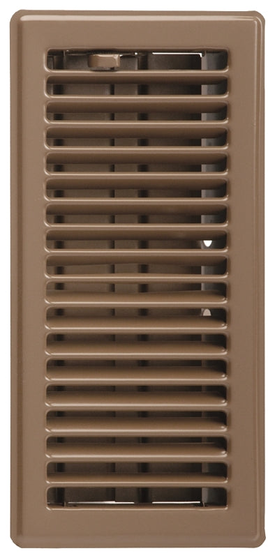 Imperial RG3297 Standard Floor Register, 5-1/4 in L, 9-1/4 in W, Steel, Brown, Powder-Coated