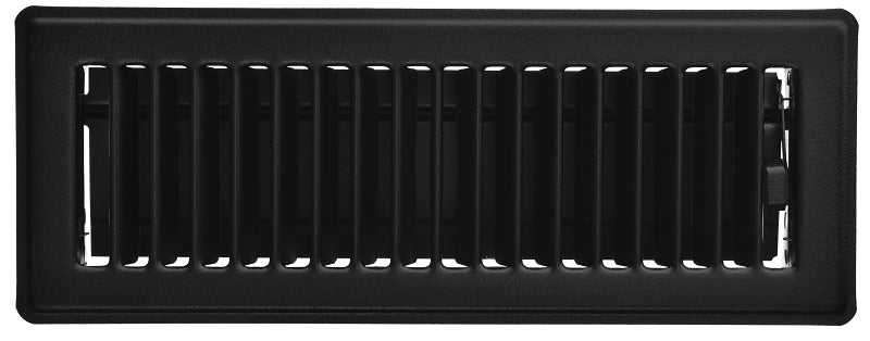 Imperial RG2143 Floor Register, 10 in W Duct Opening, 4 in H Duct Opening, Steel, Black, Powder-Coated