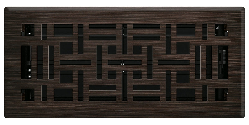 Imperial RG3251-A Decorative Floor Register, 10 in L, 4 in W, Stamped Steel, Oil-Rubbed Bronze