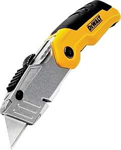DEWALT DWHT10035L Utility Knife, 2-1/2 in L Blade, Metal Blade, Long Handle, Black/Yellow Handle