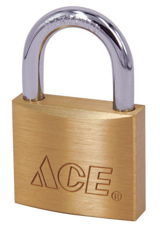 Ace 1-5/16 in. H X 1-1/2 in. W X 17/32 in. L Brass Double Locking Padlock