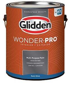 Glidden Wonder-Pro GLWP32WB/01 Paint, Semi-Gloss Sheen, Pastel Base/White, 1 gal, 400 sq-ft/gal Coverage Area, Pack of 4