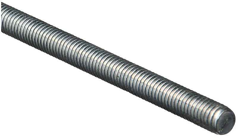 National Hardware N179-523 Threaded Rod, 7/16-14 Thread, 36 in L, A Grade, Steel, Zinc, UNC Thread