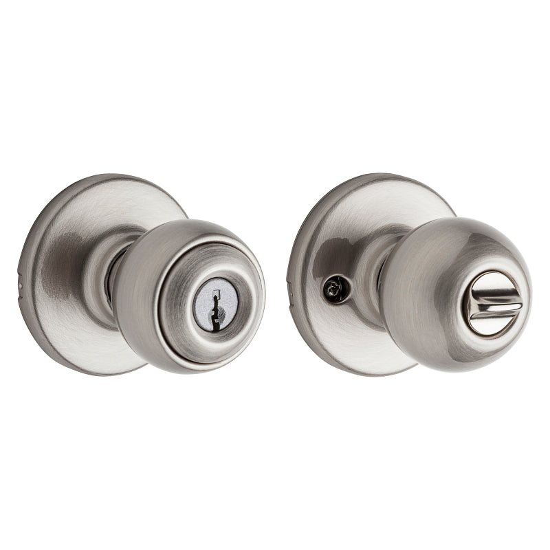 Kwikset 400P15CPK6 Entry Knob, Knob Handle, Satin Nickel, K6 Keyway, 3 Grade