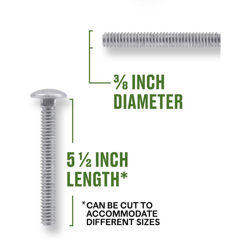 HILLMAN 3/8 in. X 5-1/2 in. L Hot Dipped Galvanized Steel Carriage Bolt 50 pk