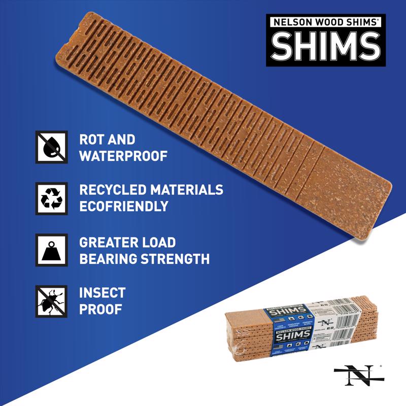 Nelson 1.5 in. W X 8 in. L Composite Shim 12 pk, Pack of 32