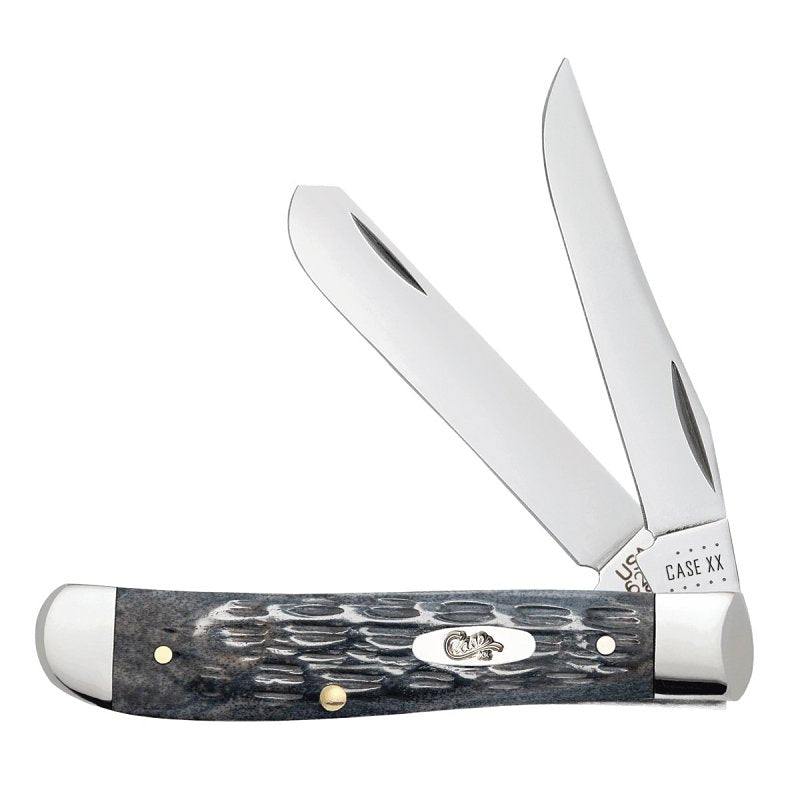 Case XX Pocket Worn Series 58414 Mini Trapper Pocket Knife, 2.7, 2.8 in L Blade, Chrome Vanadium Blade, 2-Blade