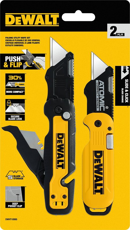 DEWALT DWHT10995 Push and Flip Utility Knife Set, Ergonomic Handle