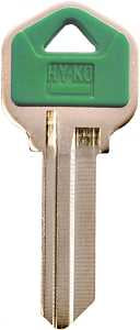 Hy-Ko 13005KW1PG Key Blank, Brass/Plastic, Nickel, For: Kwikset Cabinet, House Locks and Padlocks, Pack of 5