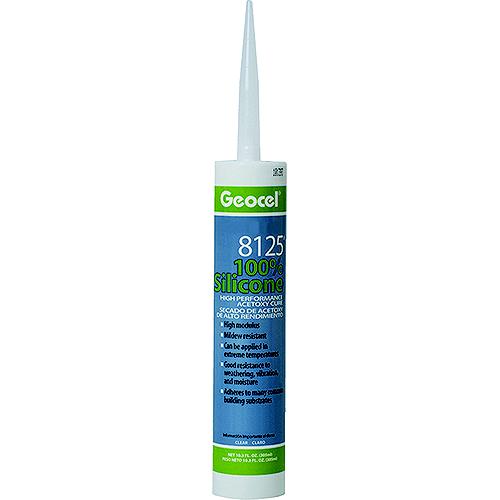 Geocel GC68112 8125 100% Silicone High Performance Acetoxy Cure Sealant, 10.3 oz., White