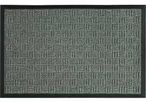 Fanmats 58777 Door Mat, 36 in L, 24 in W, Parquet Pattern, Gray