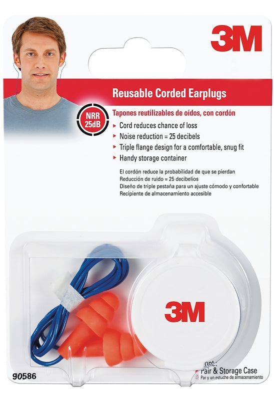 3M 90586-00000 Ear Plugs, 26 dB NRR, Multi-Flange