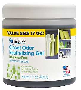 airBOSS 6114.6T Closet Odor Neutralizer, 17 oz, Gel, Black