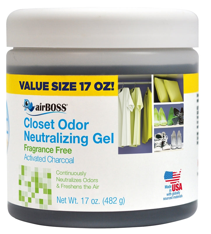 airBOSS 6114.6T Closet Odor Neutralizer, 17 oz, Gel, Black