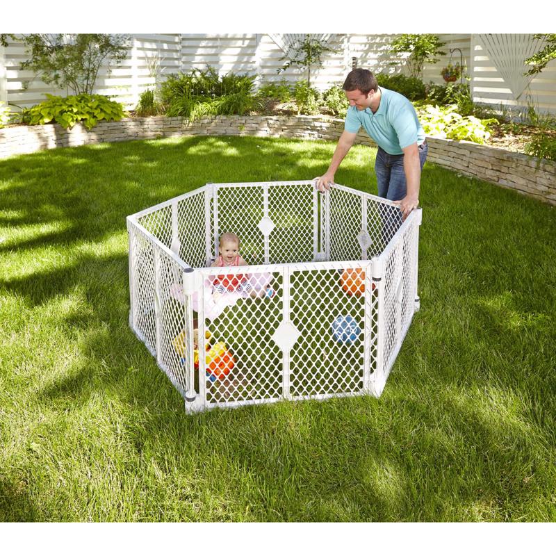 North States Superyard Gray 26 in. H X 18.5 in. W Plastic Child Safety Gate