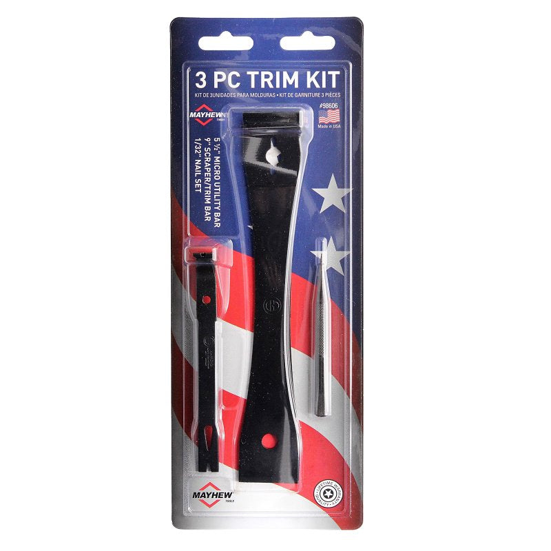 Mayhew 98606 Utility Bar Trim Kit, 3-Piece, Steel, Black-Oxide