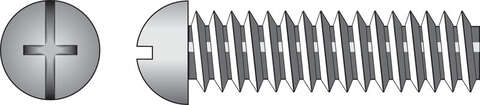 HILLMAN No. 10-24 X 3-1/2 in. L Combination Round Head Zinc-Plated Steel Machine Screws 100 pk