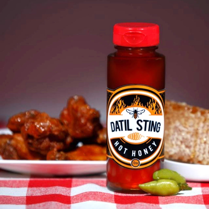 World Honey Market Datil Sting Hottest Chiles Pepper Honey 12 oz Bottle, Pack of 12