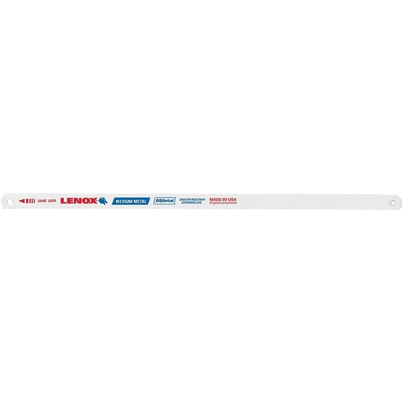 Lenox 20145V224HE Hacksaw Blade, 1/2 in W, 12 in L, 24 TPI, Steel Cutting Edge