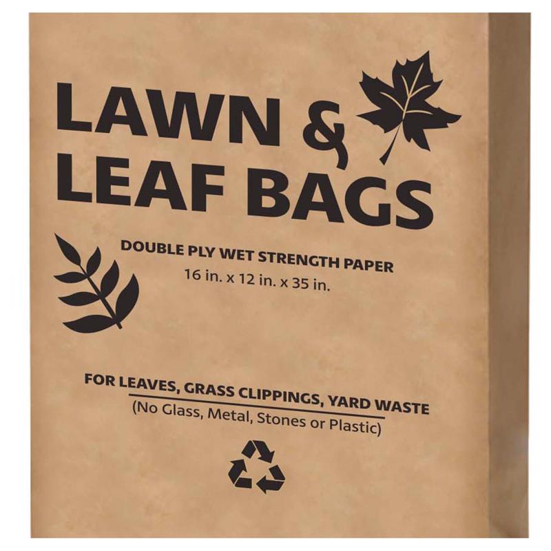 Ampac 30 gal. Lawn & Leaf Bags Flap Tie Paper 5 pk, Pack of 10