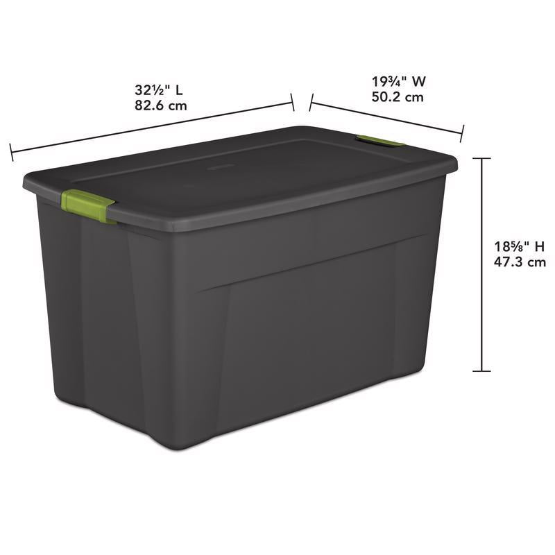 Sterilite 35 gal Gray Storage Tote 18.625 in. H X 32.5 in. W X 19.75 in. D Stackable, Pack of 4
