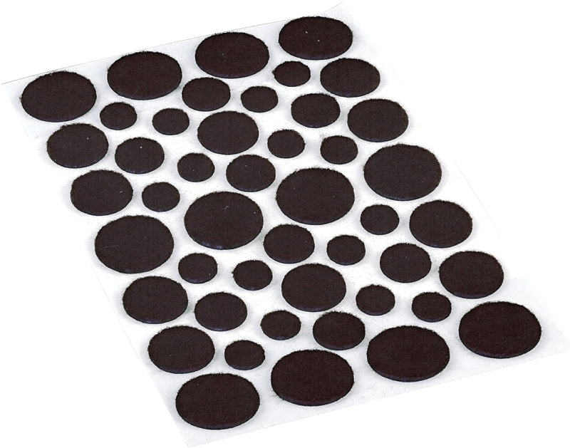 Shepherd Hardware 9425 Self-Adhesive Surface Protection Pad, Felt, Brown, Round