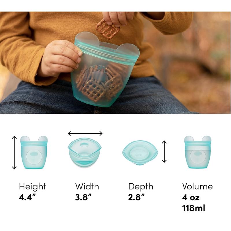 Zip Top 4 oz Teal Storage Cup 1 pk, Pack of 6