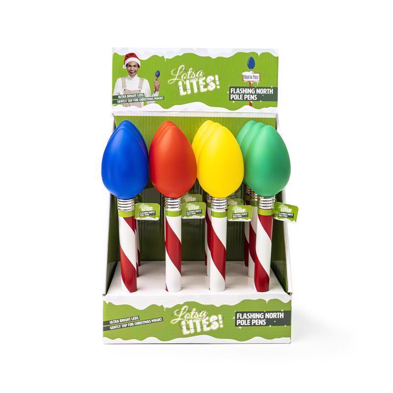 Lotsa Lites Flashing North Pole Pen 1 pk, Pack of 12