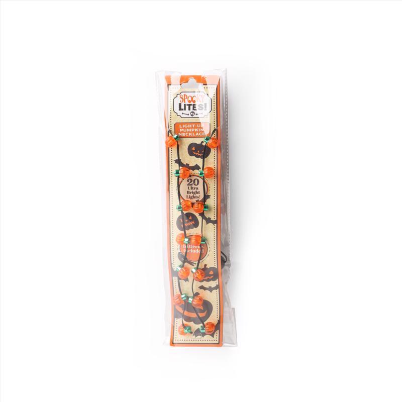 Spooky Lights LED Pumpkin Necklace 1 pk, Pack of 36