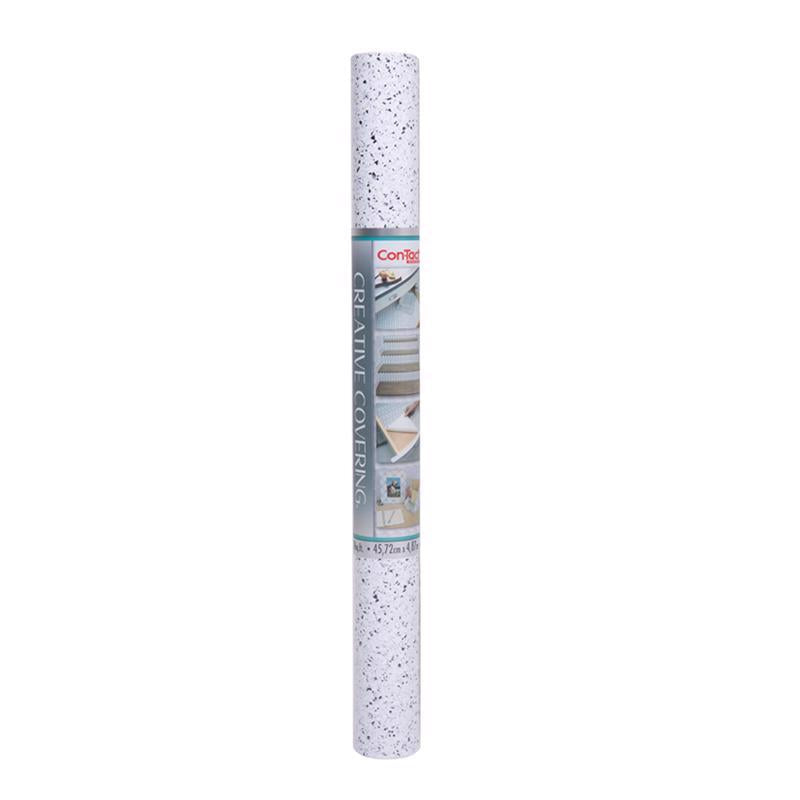 Con-Tact Creative Covering 16 ft. L X 18 in. W Black and White Granite Self-Adhesive Shelf Liner, Pack of 6