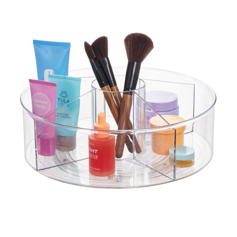 InterDesign Clear Divided Kitchen Bin 4.5 in. H X 11.5 in. W X 11.5 in. D