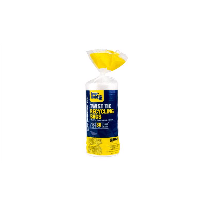 Iron-Hold 13 gal No Scent Recycling Bags Twist Tie 30 pk, Pack of 12
