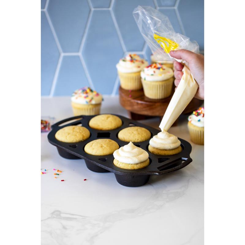 Lodge 7 in. W X 13 in. L Muffin Pan Gray 1 pc