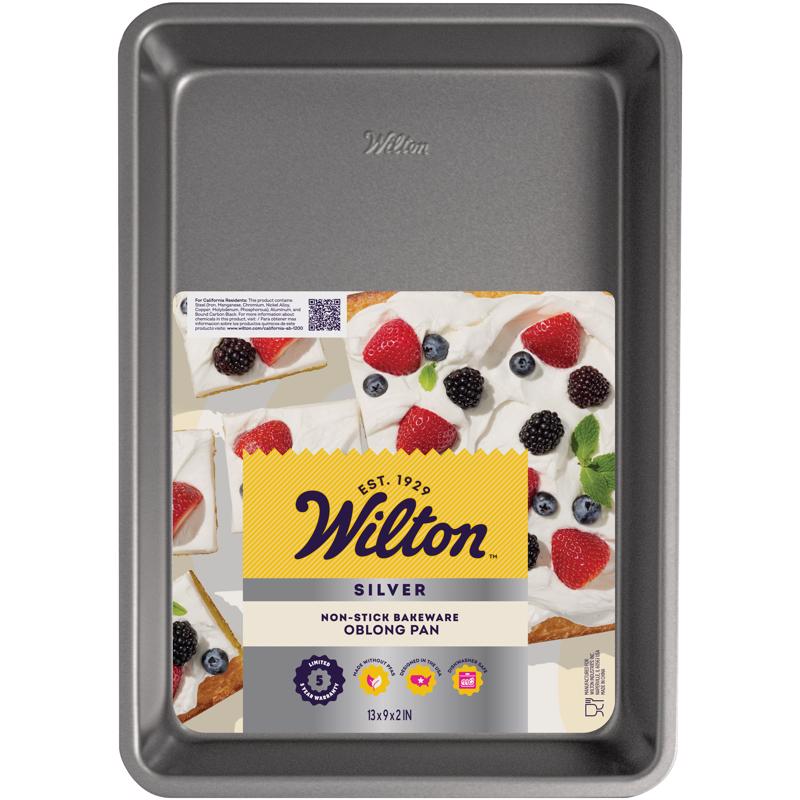 Wilton Silver 13 in. W X 9 in. L Oblong Cake Pan Gray 1 pc