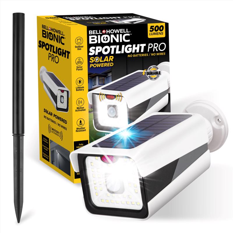 Bell & Howell Bionic Motion-Sensing Solar Powered LED White Security Light