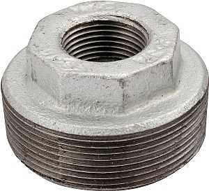 ProSource 35-2X1G Hex Pipe Bushing, 2 x 1 in, Female x Male, Steel, 40 Schedule, 300 psi Pressure