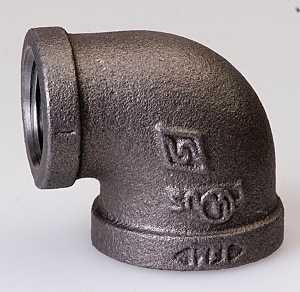 ProSource B90R 32X25 Reducing Pipe Elbow, 1-1/4 x 1 in, FIP, 90 deg Angle, Iron, 40 Schedule, 300 psi Pressure
