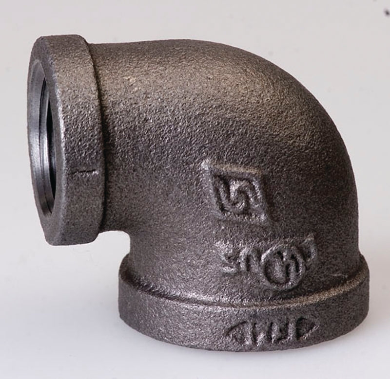 ProSource B90R 32X25 Reducing Pipe Elbow, 1-1/4 x 1 in, FIP, 90 deg Angle, Iron, 40 Schedule, 300 psi Pressure