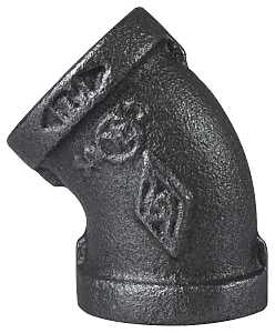 ProSource 4-3/4B Pipe Elbow, 3/4 in, FIP, 45 deg Angle, Iron, 40 Schedule, 300 psi Pressure